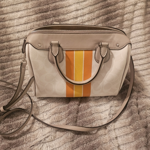 Coach varisty stripe mini Bennett satchel crossbody bag. - Picture 12 of 12